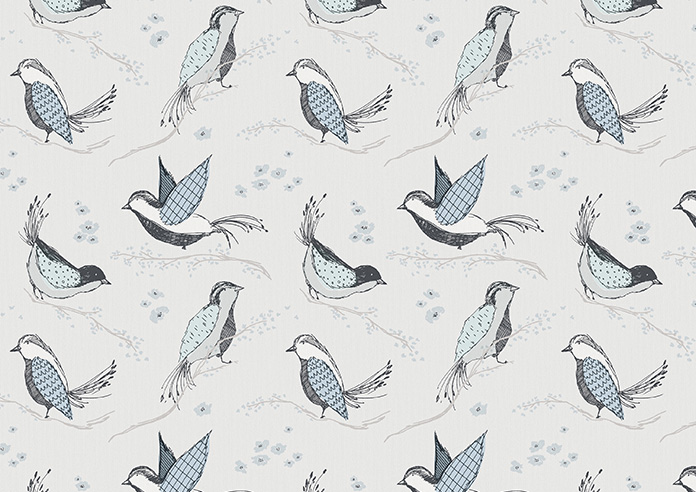 Bluebirds, Light Blue - Twist&Fit Roller Blind - Image 6